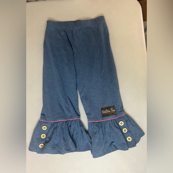 Matilda Jane Bright Lights Blue Big Ruffles Pants Blue size 4 - Picture 2 of 5